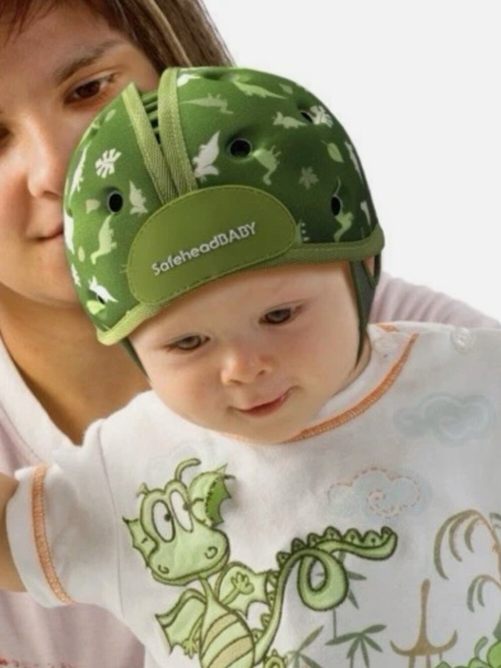 SafeheadBABY Soft Protective Headgear Dino Green Safe Head Fits 7 mo to 2 Years